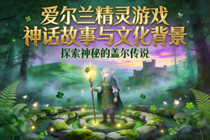 爱尔兰精灵游戏 mythological background showing Celtic fairy folklore and traditional Irish countryside with mystical elements